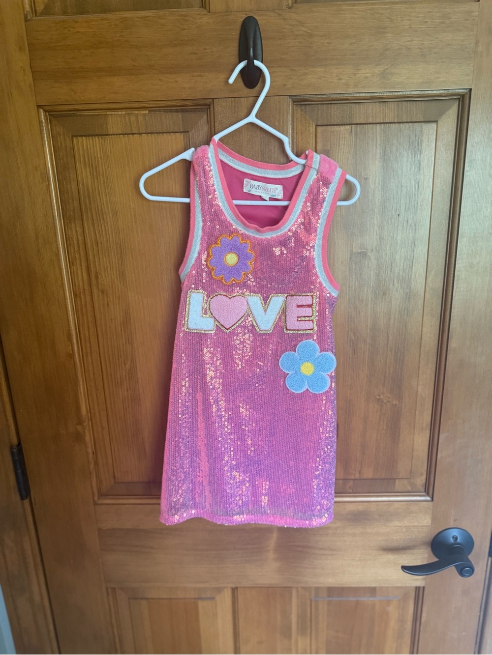 Baby Sara size 4 Pink Sequin 'Love' Tank Dress for Kids